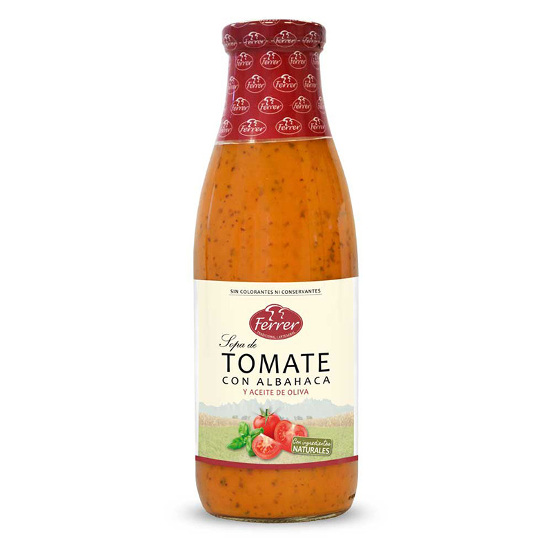 SOPA DE TOMATE AL BASÍLICO BOTELLA 720ML
